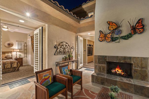 Bedroom, Fireplace, Interior, Recessed Lighting