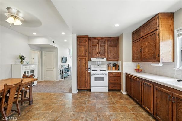 Interior, Kitchen, Recessed Lighting, Tile Countertops