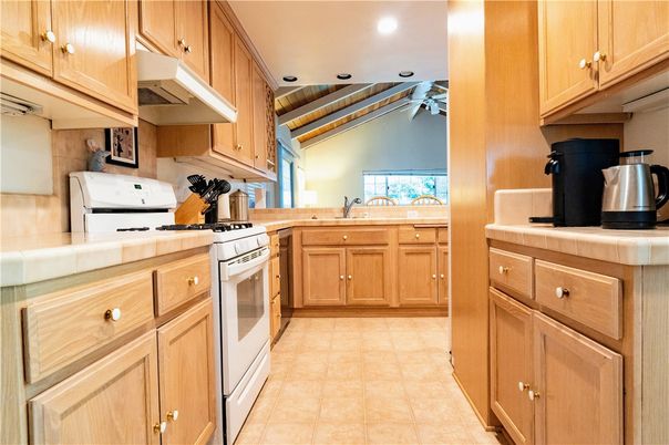 Interior, Kitchen, Recessed Lighting, Tile Countertops