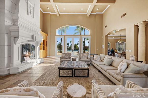 Chandelier, Dining room, Fireplace, Interior, Living room, Recessed Lighting