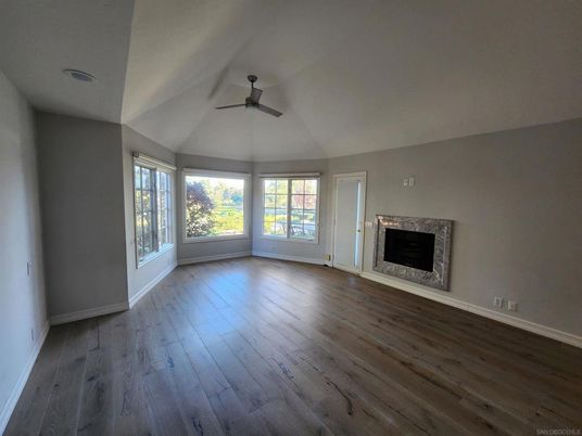 Empty room, Fireplace, Interior, Wood Texture Flooring