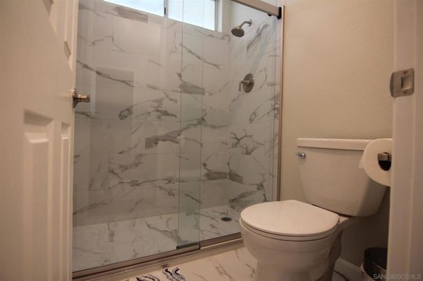 Bathroom, Glass Shower, Interior, Marble Walls