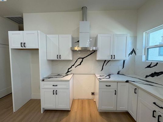 Interior, Kitchen, Marble Walls, Wood Texture Flooring