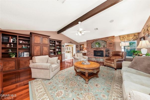 Fireplace, Interior, Living room, Stone Walls, Wooden Beams, Wood Texture Flooring