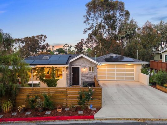 Attached, Exterior, Facade, Solar Panels, Log Home