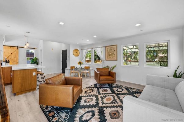 Dining room, Interior, Kitchen, Living room, Pendant Lights, Recessed Lighting, Wood Texture Flooring