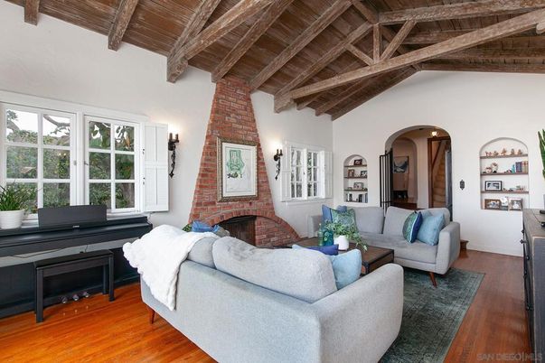 Fireplace, Interior, Living room, Piano, Wooden Beams, Wooden Ceilings, Wood Texture Flooring