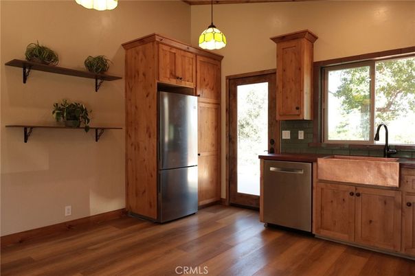 Interior, Kitchen, Pendant Lights, Stainless Steel Appliances, Wood Texture Flooring