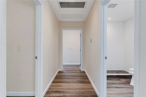 Bathroom, Interior, Recessed Lighting, Wood Texture Flooring