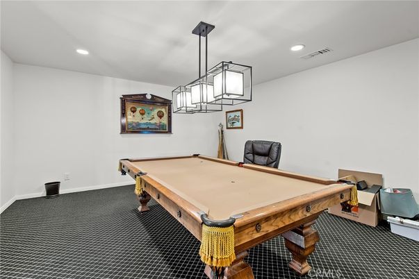 Billiard Table, Game Room, Interior, Pendant Lights, Recessed Lighting