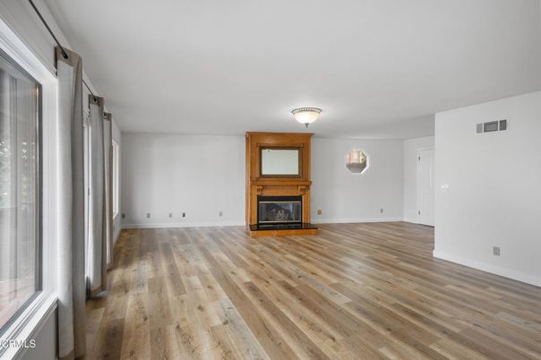 Empty room, Fireplace, Interior, Wood Texture Flooring