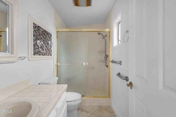 Bathroom, Glass Shower, Interior, Tile Countertops
