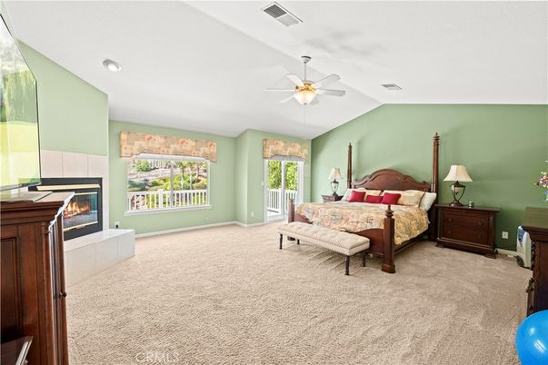 Bedroom, Fireplace, Interior, Recessed Lighting
