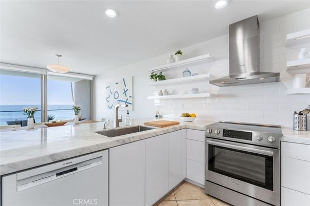 Interior, Kitchen, Recessed Lighting, Stainless Steel Appliances, Water