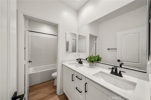 Bathroom, Dual Sink Vanities, Interior, Wood Texture Flooring