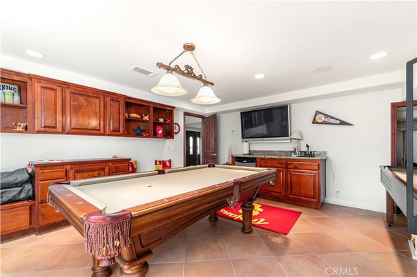 Billiard Table, Game Room, Interior, Pendant Lights, Recessed Lighting