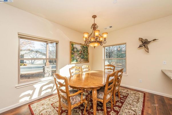 Chandelier, Dining room, Interior, Wood Texture Flooring