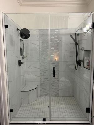 Bathroom, Glass Shower, Interior, Marble Walls