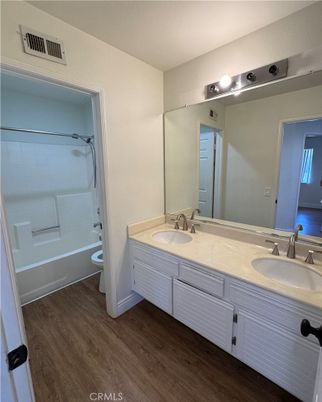 Bathroom, Dual Sink Vanities, Interior, Wood Texture Flooring