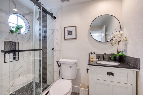 Bathroom, Glass Shower, Interior, Marble Walls