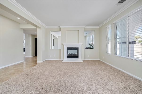 Empty room, Fireplace, Interior, Recessed Lighting