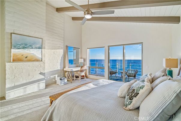 Bedroom, Interior, Stone Walls, Water, Wooden Beams