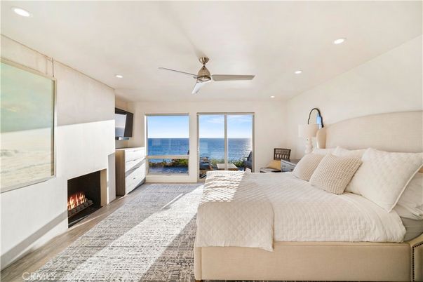Bedroom, Fireplace, Interior, Recessed Lighting, Water