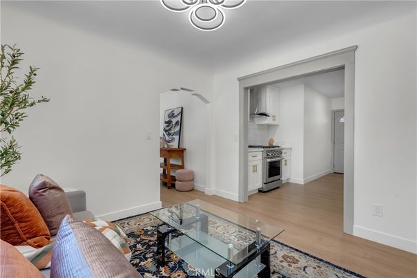 Interior, Kitchen, Living room, Stainless Steel Appliances, Wood Texture Flooring