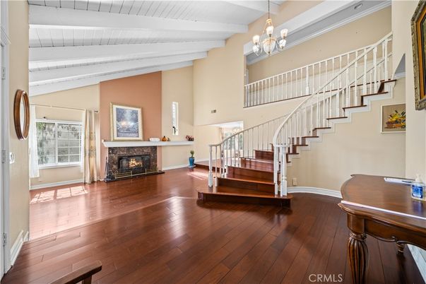 Chandelier, Fireplace, Interior, Wood Texture Flooring