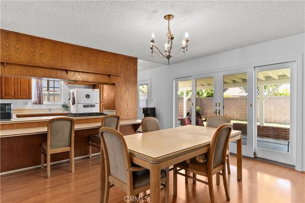 Chandelier, Dining room, Interior, Wood Texture Flooring