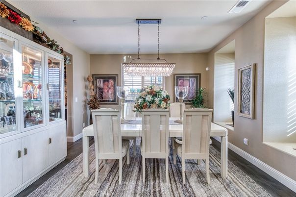 Chandelier, Dining room, Interior, Pendant Lights, Wood Texture Flooring