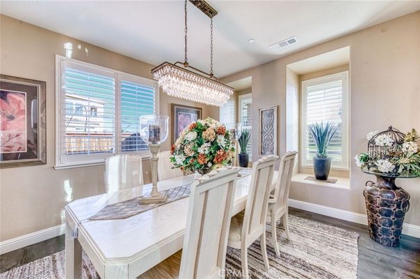 Chandelier, Dining room, Interior, Wood Texture Flooring