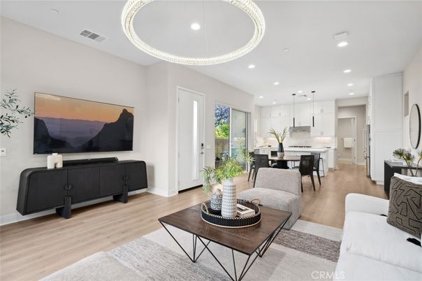 Dining room, Interior, Kitchen, Living room, Pendant Lights, Recessed Lighting, Wood Texture Flooring