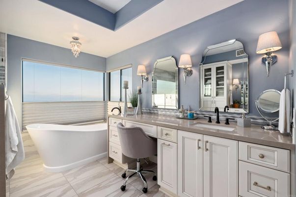 Bathroom, Dual Sink Vanities, Free Standing Baths, Interior