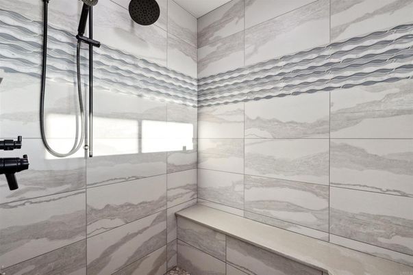 Bathroom, Glass Shower, Interior, Marble Walls