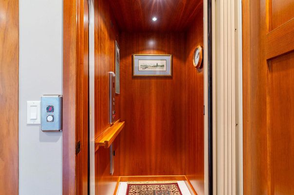 Elevator, Interior, Recessed Lighting, Wooden Ceilings, Wooden Walls