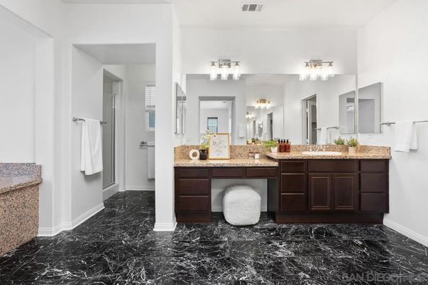 Bathroom, Dual Sink Vanities, Interior, Marble