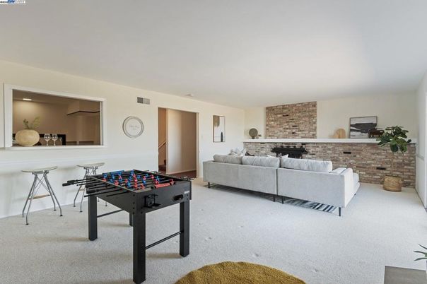 Game Room, Interior, Living room, Stone Walls