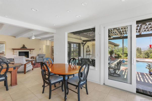 Dining room, Fireplace, Interior, Living room, Recessed Lighting