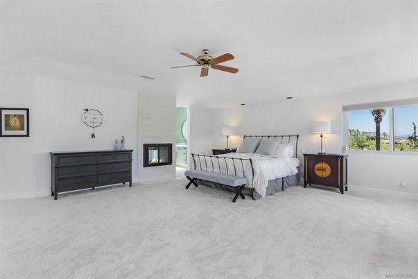 Bedroom, Fireplace, Interior