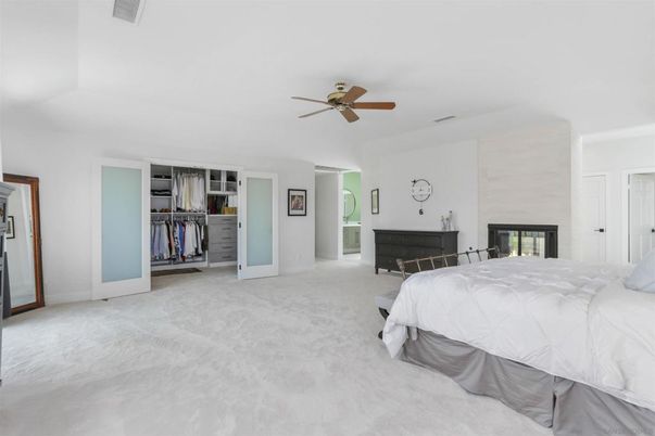Bedroom, Fireplace, Interior
