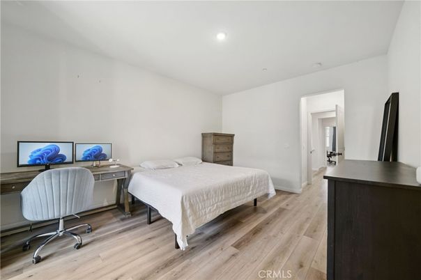 Bedroom, Home Office, Interior, Recessed Lighting, Wood Texture Flooring