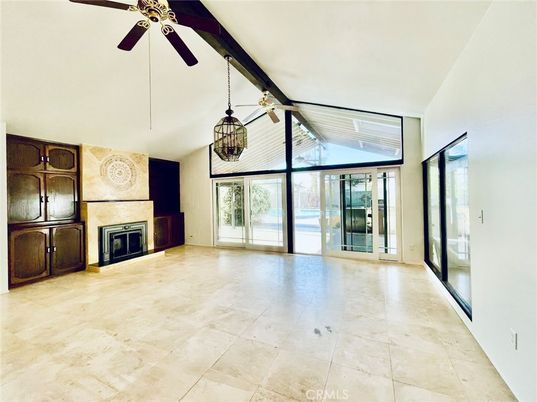 Empty room, Fireplace, Interior, Pendant Lights