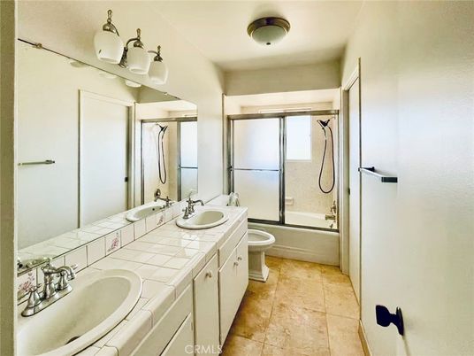 Bathroom, Dual Sink Vanities, Interior, Tile Countertops