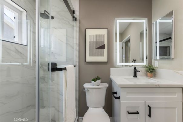 Bathroom, Glass Shower, Interior, Marble Walls