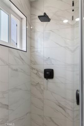 Bathroom, Glass Shower, Interior, Marble Walls