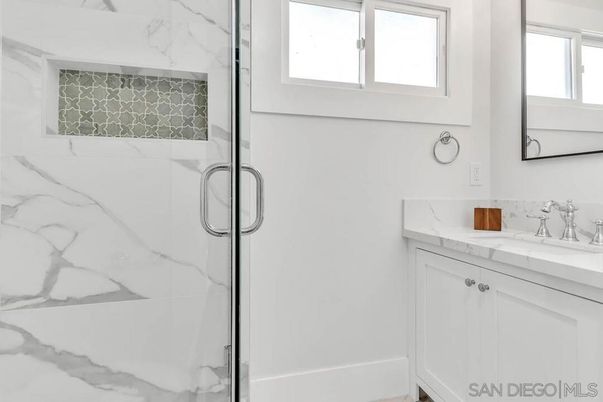 Bathroom, Glass Shower, Interior, Marble Walls
