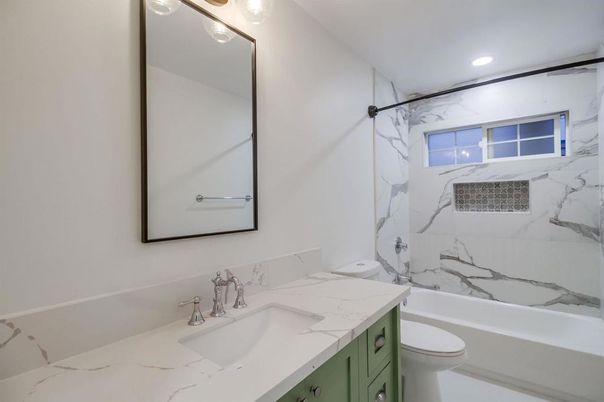 Bathroom, Interior, Marble Walls, Recessed Lighting