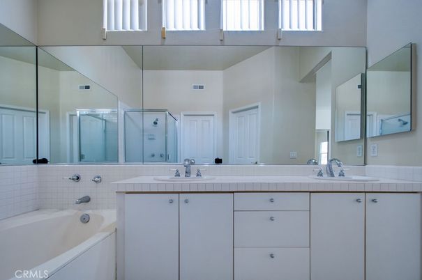 Bathroom, Dual Sink Vanities, Glass Shower, Interior, Tile Countertops
