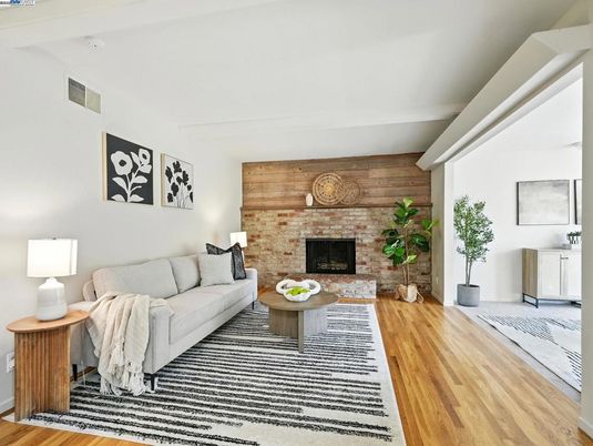Fireplace, Interior, Living room, Stone Walls, Wood Texture Flooring, Wooden Walls